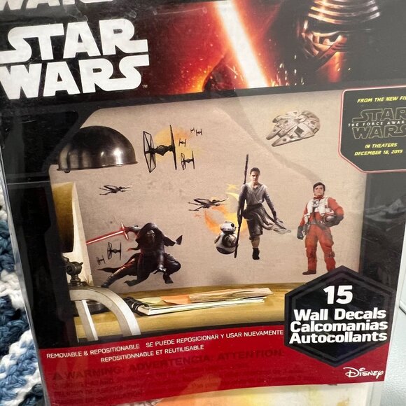 Star Wars Themed Peel & Stick Wall Decals Set Of 15 Reusable & Removable Featuri - Picture 2 of 4